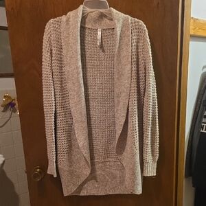 Bobbie Brooks Beige Open-Front Cardigan